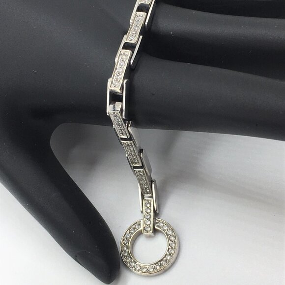 Diamond 14K White Gold Bracelet styled after rare Cartier Agrafe bracelet - Picture 2 of 8
